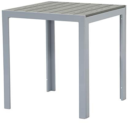 Gardissimo Aluminium Gartentisch Soul 70x70 Silber mit Nonwood Tischplatte, absolut wetterfest