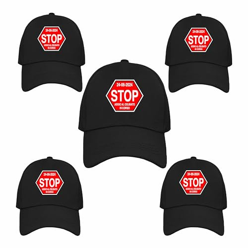 Colorfamily Kit Cappellini Uomo per Addio al Celibato PERSONALIZZABILI - Stop - Idea Regalo Divertente e Personalizzabile per Festa o Matrimonio - Frase Divertente Bachelor Party