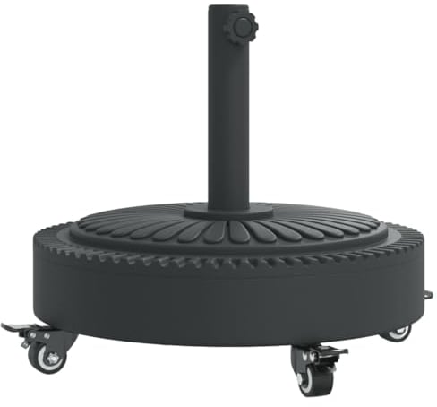 vidaXL Base per Ombrellone con Ruote per Pali Ø38/48 mm 27 kg Rotonda, Base per ombrellone con Ruote, Base per ombrellone Rotonda, Porta ombrellone