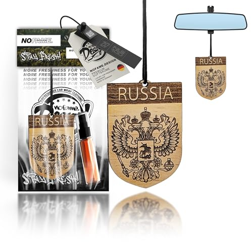 Auto Duft Lufterfrischer Holz | Verschiedene Länder | Duftbaum Auto Aufhänger Diffusor | Luxus Duft Auto Parfüm | Geschenke für Männer Frauen | Duftnote Gentleman (Russland)