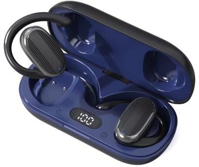 ZIHANMOHAN Open Ear Auriculares Bluetooth, Auriculares Bluetooth Inalámbricos Deportes, Bluetooth5.49, Auriculares abiertos Calidad de sonido HiFi (Negro obsidiana)