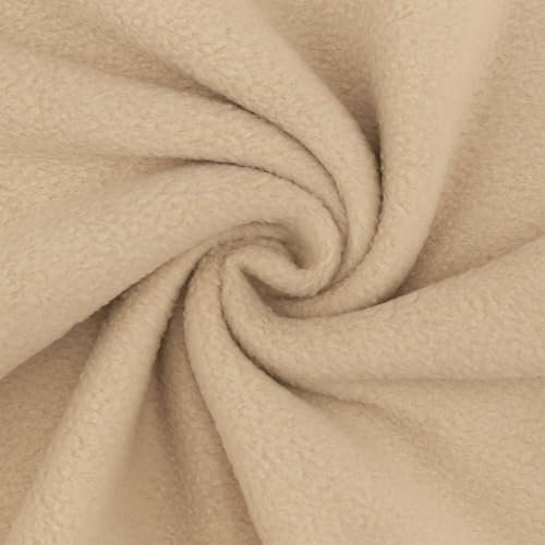 Polarfleece Stoff Antipilling zum Nähen, Polar-Fleece-Stoff als Meterware, uni beige (Länge am Stück: ab 100cm / Breite: 150cm)