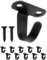 Fuxxer® Eisen-Haken, Küchen-Haken, Garderoben-Haken, 33 x 24 mm, 10er Set, schwarz