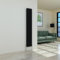 Lynwood Flat Panel Designer Double Column Matt Black Vertical Radiator Perfect Choice for Bedroom, Kitchen and Living Room Modern Central Heating Radiators 1600mm x 300mm