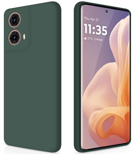 GiiYoon Cover per Motorola Moto G85 5G Custodia in Silicone, Custodia Antiurto Case Sottile in Silicone TPU con Strato Interno in Fibra e Protezione della Fotocamera, Verde