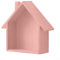 FUANA Kleines Holzhaus, Holzhausform, Retro- und nostalgische Wanddekoration für Häuser, Büros und Schlafsäle, minimalistisch (Rosa)