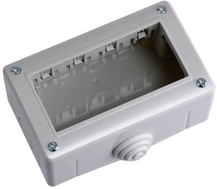 Scatola a montaggio esterno, 4 Moduli/posti, Compatibile con BTicino Matix, IP40 per interno, Grigio, Custodia, Contenitore da parete porta frutti, per interruttori/prese, con passacavi