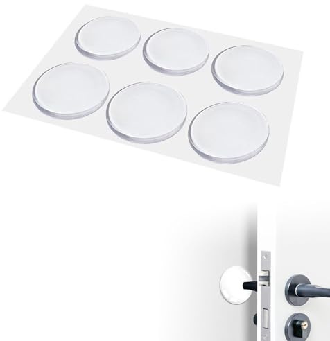 Dreamil 6 Stück Türstopper Transparent Runde 40x10mm, Selbstklebend Gummipuffer Wände Türklinkenpuffer Türpuffer Wandschutz Türklinke Silicone Door Stopper Schalldämpfer für Bad Wand Türgriff Tür