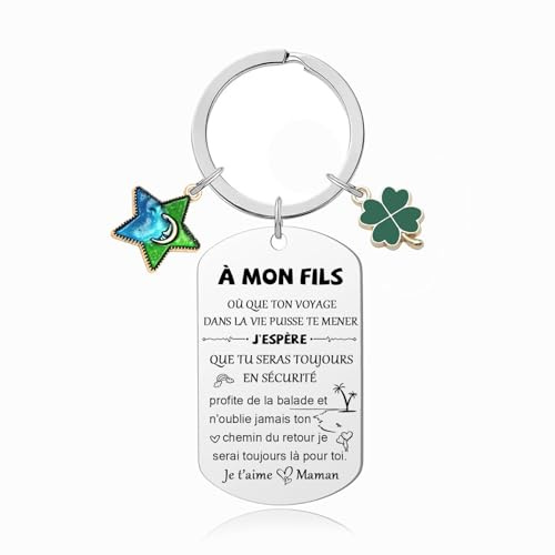 ZYMGUO Mon Fils Ma Fille je t’Aime Humour Porte-clés Message drôle Amour Idée Cadeau Original pour Femme Enfant Famille pour Anniversaire St Valentin Noël Déclaration Mère Père.