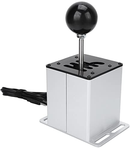Cryfokt USB-Simulator-Schalthebel, Realistisches H-Getriebe für PC-Gaming, Kompatibel mit, T300, für ATS ETS Dust WRC Sim Racing, Langlebiges Aluminium + Edelstahl