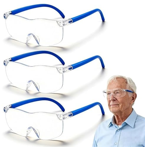 NANASUGUR 3 Stück Vergrößerungsbrille Lupenbrille Lupe-Set 500%, 1000%, 1600% – Antiblaues Licht Lupe, für Brillenträger Senioren mit Lupe zum Lesen Nähen Detailarbeit Reparaturen