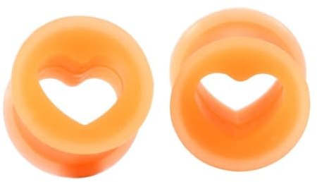 BWDHJLEY - Esparcidor de silicona con forma de corazón (2 piezas), color naranja