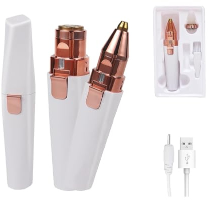 2-in-1-Gesichts-Epilierer, Augenbrauen-Epilierer, wiederaufladbarer Augenbrauen-Trimmer und Gesichtsrasierer für Frauen, tragbarer Mini-Epilierer, elektrischer Rasierer, Lippentrimmer, Gesicht
