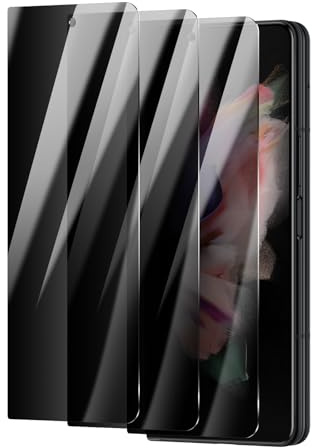 3 Pièces Protection d'Écran Anti-Espion en Verre Trempé pour Samsung Galaxy Z Fold 3, Protection D'écran, Dureté 9H, Anti-Rayures, Sans Bulles