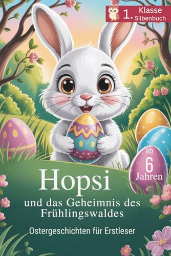 Hopsi und das Geheimnis des Frühlingwaldes: 30 Ostergeschichten für Erstleser – Silbenbuch für Kinder ab 6 Jahren (1. Klasse) mit Rätseln und Ausmalbildern
