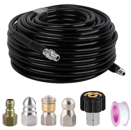 Ioensy Kit de Limpieza de Desagües con Chorro de Agua, de Patio Y Repuestos para Herramientas de Lavado de Coches, Style G