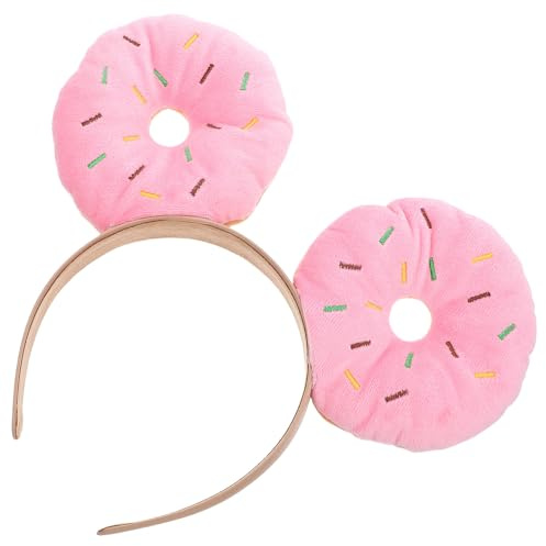 DINHEAROM Donut Haarreif Damen Party Stirnband mit Buntem Cartoon Design Weiches Stoffhaarband Geeignet für Fasching und Fotoshootings