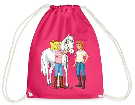 Spreadshirt Bibi Und Tina Kümmern Sich Um Sabrina Turnbeutel, One size, Fuchsia
