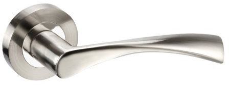 Astrid Modern Chrome Door Handles on Rose with Duo Finish (7 Pairs)