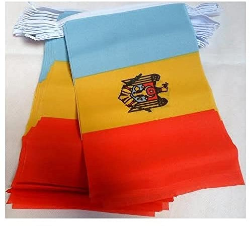 AZ FLAG Ghirlanda 6 Metri 20 Bandiere Moldavia 21x15cm, Bandiera Moldava 15 x 21 cm - Festone Bandierine