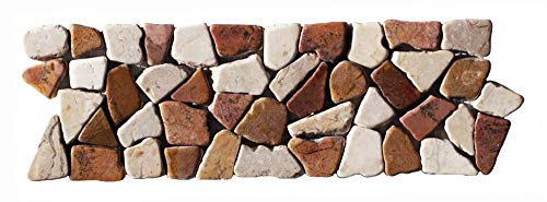 BO-334 Marmor Mosaikfliesen Bordüre Bruchstein Fliesen Lager Verkauf Stein-mosaik Herne NRW Natursteinmosaik