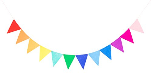 LOVENJOY Vormontiert Regenbogen Banner Filz Wimpel Multicolor für Bunte Geburtstag Party Dekorationen
