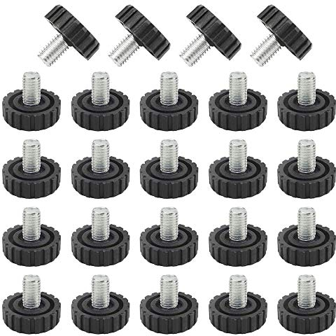 TOVOT 24PCS M8 Furniture Leveling Feet Screw on Table Feet Adjustable Furniture Legs Levelers for Chair Cabinet(25×21mm)