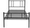 LiePu Modern Metallbett Einzelbett Gästebett, Bettgestell mit Lattenrost, Jugendbett Bettrahmen für Schlafzimmer Schlafsaal, 90 x 190 cm, Schwarz