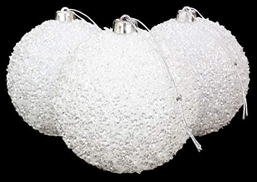 Christmas Concepts® Confezione di Palline per Albero di Natale da 3-150 mm - Palline Bianche Scintillanti Iridescenti