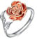 DAOCHONG Ringe für Damen S925 Sterling Silber Rose Blume Verstellbaren Ringen Romantisches Geschenk für Sie Gold-Plated Ring,59.5