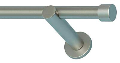19mm Metall Gardinenstange Vorhangstange 1-läufig Satin Matt Modern Zoya 140 cm