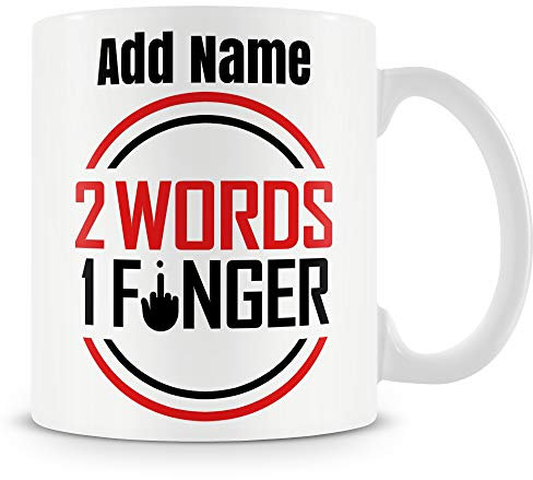 Novelty Funny Gift Mug for Work Colleagues and Friends - Middle Finger Mug