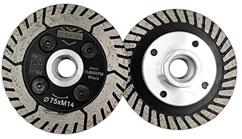 DT-DIATOOL Diamant Trennscheibe 2 Stücke 75 mm x M14 Doppelseitiges Sägeblatt zum Schneiden Schleifen Beton Granit Marmor Stein