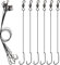 OROOTL Fishing Wire Leader Hook Rigs, 12pcs Stainless Steel Wire Line Anti-bite for Fishing Saltwater Heavy Duty Fishing Lure Bait Rig with Crane Swivel and Barb Hooks