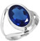 Jeweloporium 925 Silber Ringe für Frauen Größe 60(19.1) Blauer Saphir simuliert Edelstein Solitär Silber Ringe Ostern Geschenk Kostüm Schmuck