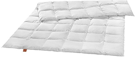 sleepling Federdecke 220 x 240 cm, Bettdecke aus Federn, 100% Baumwolle, Federn Klasse 1, weiß