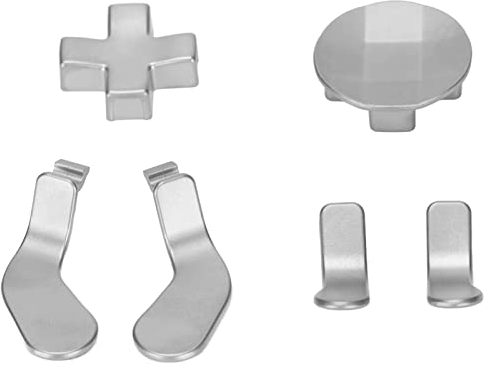 Elite Kit für One Elite Controller Zubehör, 4 Paddles, 2 D-Pads Metall Edelstahl Ersatzteile für Elite Series 2 und One Controller (Silber)
