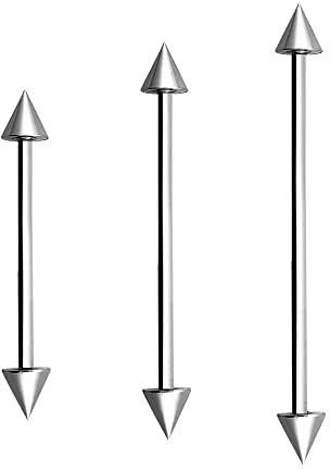 1,6 mm Industrial Barbell Kegel Spitzen Stab Hantel Piercing Ohr Chirurgenstahl 32 mm