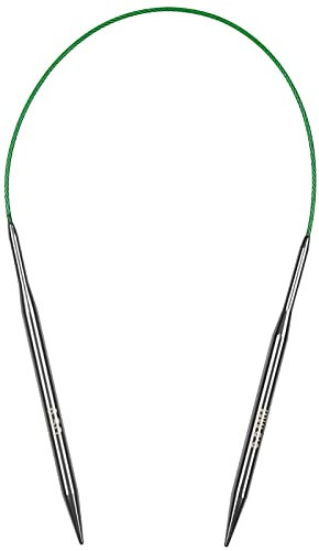 Aeelike Rundstricknadeln Set 5,5 mm, Edelstahl Rundstricknadeln mit Farbiges Stahlseil, 40 cm Metall Rundstricknadel Set, Ergonomische Stricknadeln Rundstricknadel für Socken, Schals, Pullover