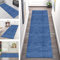 Läufer Teppich Lang Flur rutschfest Waschbar Küche Korridor Teppichläufer Blau 3D Abstract 50X250CM Teppichmatten Küchenläufer Wohnzimmer Kinderzimmer Esszimmer Anpassbare Küchenteppich Meterware