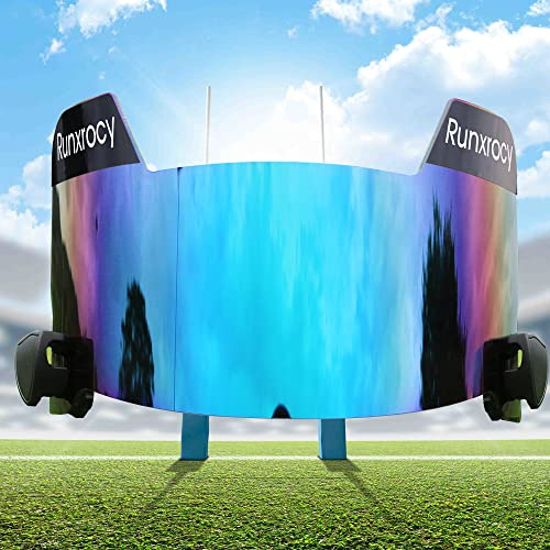 Runxrocy Fußballvisier Augenschutz Universal Fit Outdoor Sport Augenschutz Shield für Helm mit Visier-Clips, kratzfest