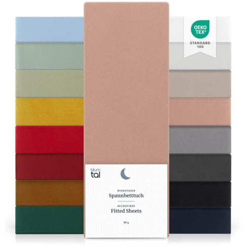Blumtal Drap Housse 90x200 cm en Microfibre 2 piéces - Drap 90x200 cm certifié Oeko-TEX - Drap 90x200 cm - Drap 90x200 Enfant - Drap Housse 90x200 Enfant - Parure lit 90x200 - draps Housse Doux Rose