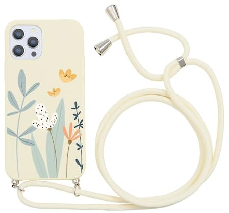 Yoedge Handykette Handyhülle für Samsung Galaxy A54 5G Hülle mit Band Kette 6,4, Necklace Schutzhülle mit Kordel zum Umhängen TPU Stoßfest Silikon Case mit Aesthetic Muster für Samsung A54 5G, Floret