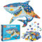 Kinderpuzzle, 128 Teile Ozean Hai Tier Puzzle Pädagogisches Spielzeug Holzpuzzle Jigsaw Kinder Lernspielzeug Geschenk für Jungen Mädchen ab 3 5-12 Jahren (Hai)