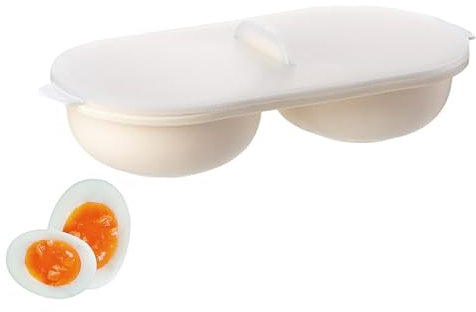 Tuzsocr Cuiseur à Oeufs Micro-Ondes,Cuiseur à Oeufs Double Tasse, Moule à œufs,Fabricant doeufs pochés,antiadhésiveà,haute capacité,pour Omelette Petit-Déjeuner Rapide Cuisine Cuisine Outil (Style 1)