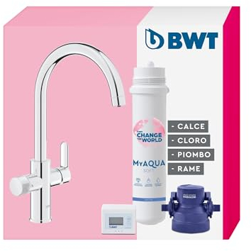 BWT Wasserfilter Wasserhahn AQA drink Pure 2.0 inkl. Filterkartusche Soft | Filtert Kalk, Chlor, Blei & Kupfer | Untertisch Trinkwasserfilter System inkl. Armatur | neutraler Geschmack