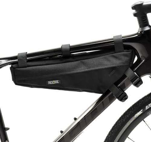 PACK2RIDE Mira FahrradrahmenTasche – wasserabweisendes, strapazierfähiges Cordura-Gewebe und Tasche für Fahrradausrüstung – Fahrradaufbewahrung, Bikepacking-Tasche, für Rennrad Radabenteuer - Schwarz