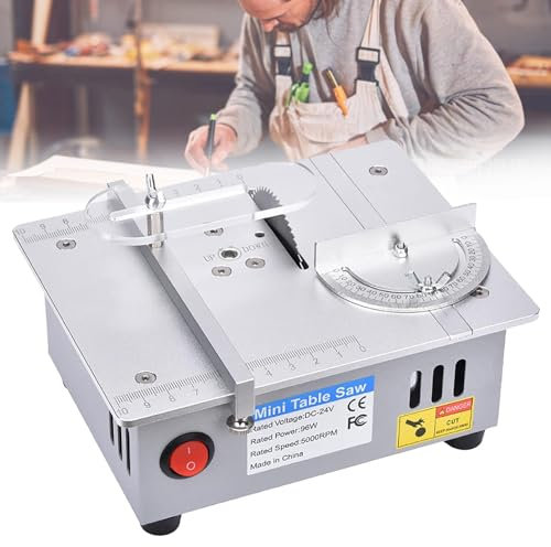 Mini Sega da Tavolo, Sega da Tavolo per Hobby per La Lavorazione Del Legno, Sega Portatile Fai-da-te con Taglio Ad Angolo 0-90, Sega da Tavolo Multifunzionale Regolabile, Macchina da Taglio
