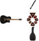 Fender FA-25CE Electro-Acoustic Guitar Kit, with Built-In Tuner and Controls, includes Strap, Picks, and Padded Gig Bag, Black Electro Acoustic