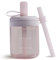 Moonkie Trinklernbecher, Trinkflasche mit Strohhalm, Silikon Trinkbecher für Baby und Kinder, Strohhalmbecher mit Deckel Auslaufsichere, BPA-freie, Baby Becher ab 6 Monate, 5 oz(Zartflieder)